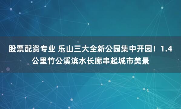 股票配资专业 乐山三大全新公园集中开园！1.4公里竹公溪滨水长廊串起城市美景